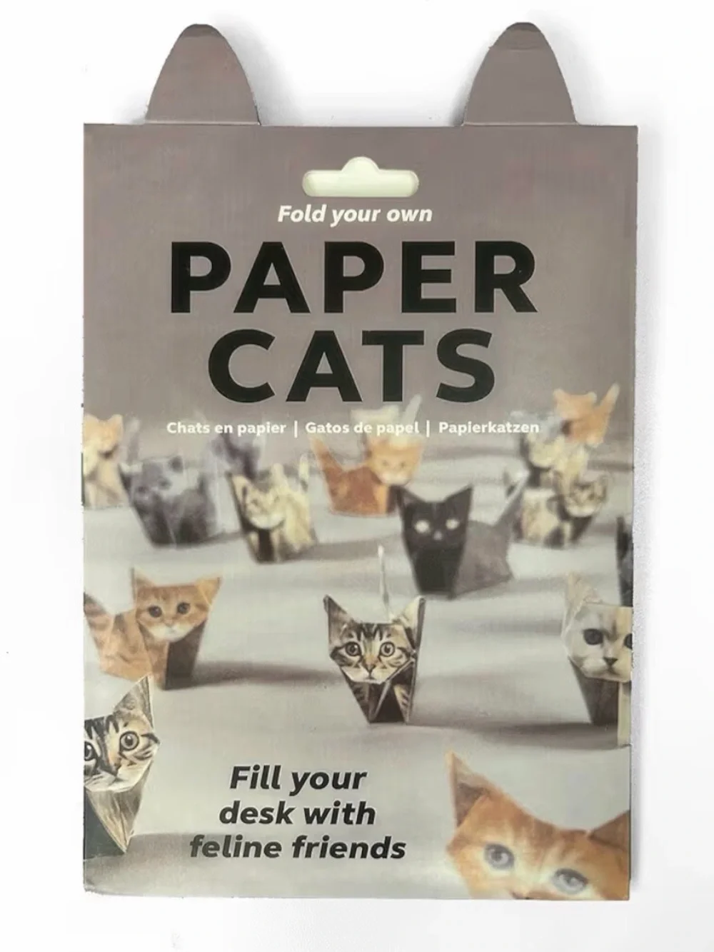 Fold Your Own Paper Cats Kit – Gray